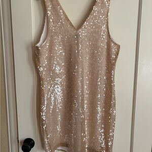 A New Day Beige Sequin Top